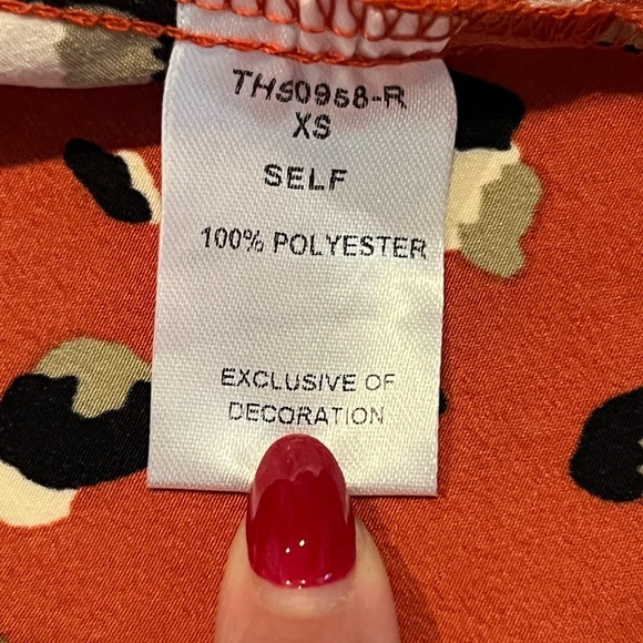 THML Animal Print Mini Dress Orange Size X-Small NWOT - Picture 9 of 9